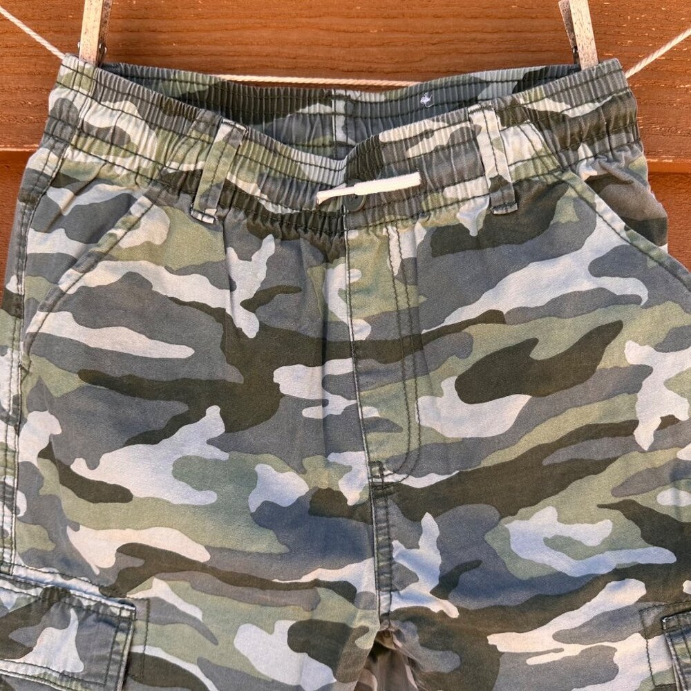Place Boys Camo Elastic Waist Cargo Shorts Size 14 100% Cotton Made In Kenya - Picture 5 of 8